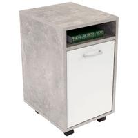 POJÍZDNÝ KONTEJNER LAURENC - šedá/bílá, Moderní, kompozitní dřevo/plast (33/59,5/38cm)