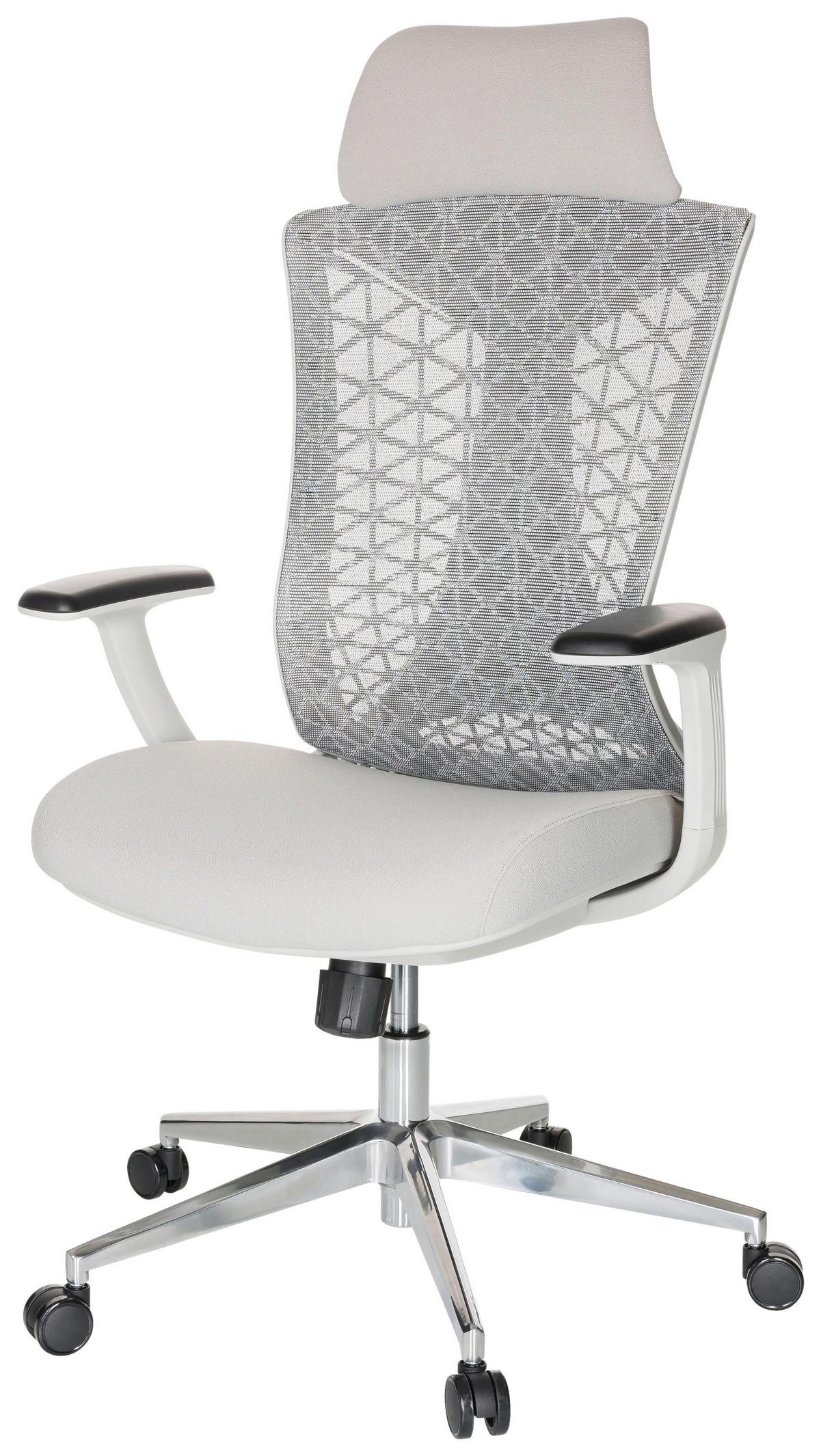 Drehstuhl Faleo w mit Wippfunktion Hellgrau - Silberfarben/Hellgrau, Basics, Kunststoff/Textil (67/115/69cm) - MID.YOU