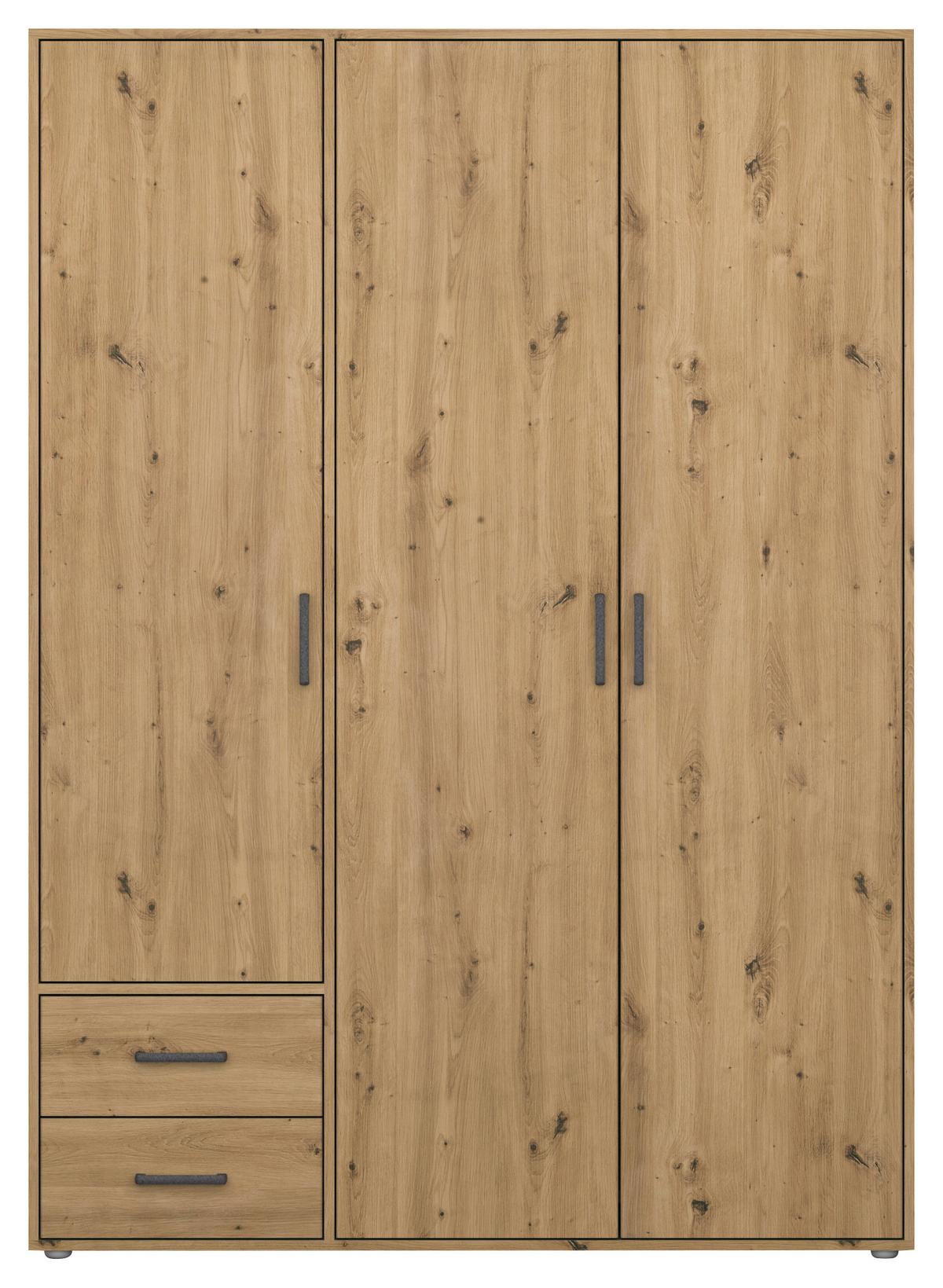 Drehtürenschrank Mit Spiegel 140 Cm Voyager Eiche Artisan - Eiche Artisan, MODERN, Holzwerkstoff (140/194/53cm) - Rauch Möbel