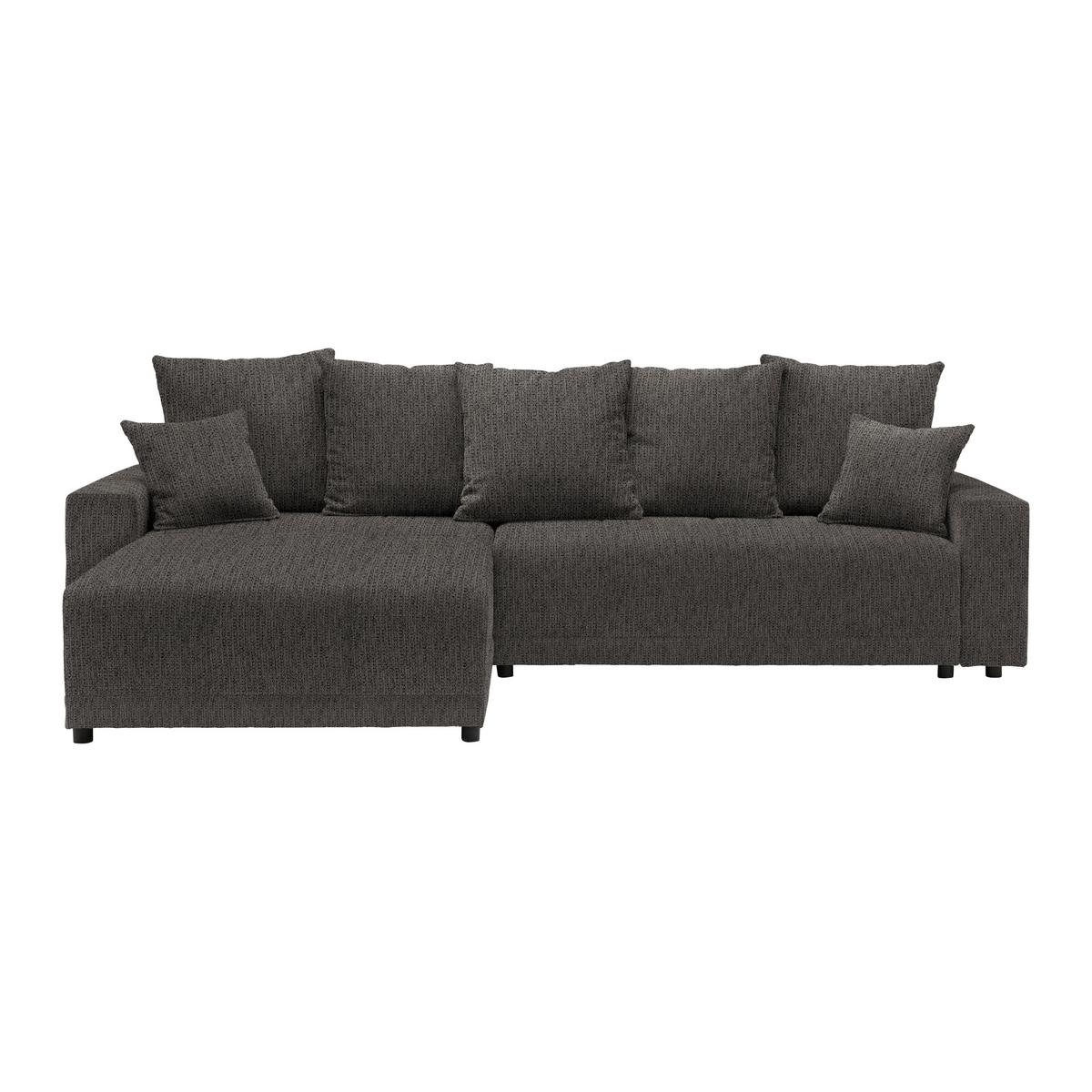 Rohová sedačka ALATRI, oboustr.,antracitová,s polšt. - černá/zelená, Moderní, textil/plast (289/90/176cm) - Based