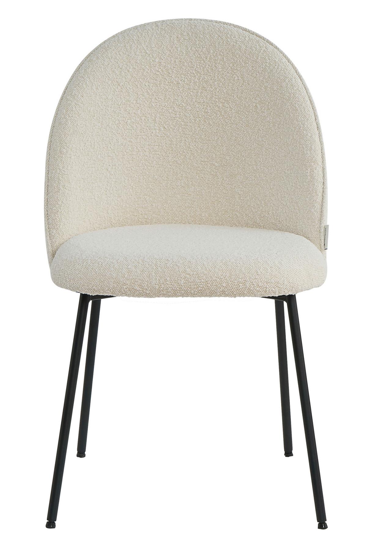 STUHL-SET Schwarz/Beige 2-teilig - Beige/Schwarz, MODERN, Textil/Metall (49,5/84/47,5cm) - MID.YOU