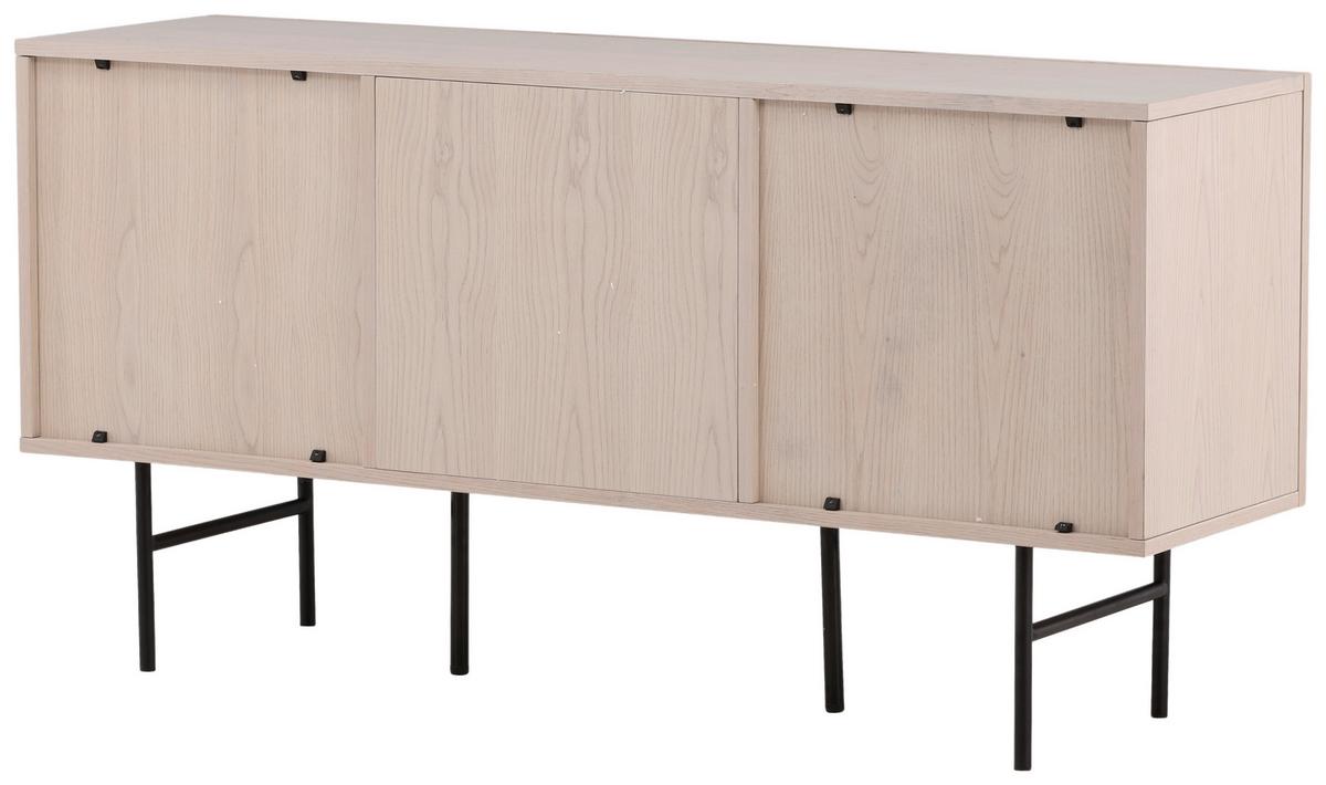 Sideboard Björkön - Schwarz/Weiß, Design, Holz/Metall (150/75/42cm) - Livetastic