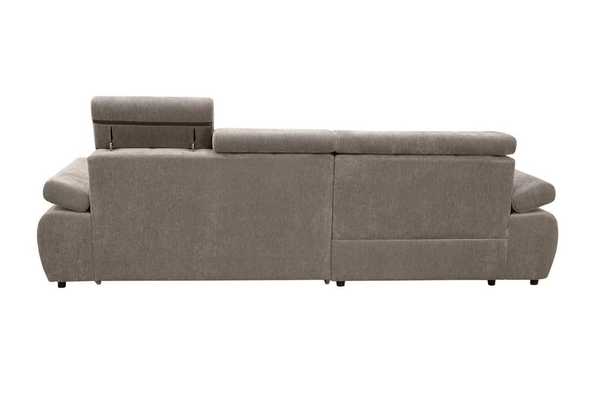 Rohová sedačka VEGAS, levá, šedohnědá žinylka - černá/šedohnědá, Design, dřevo/textil (173/294cm)