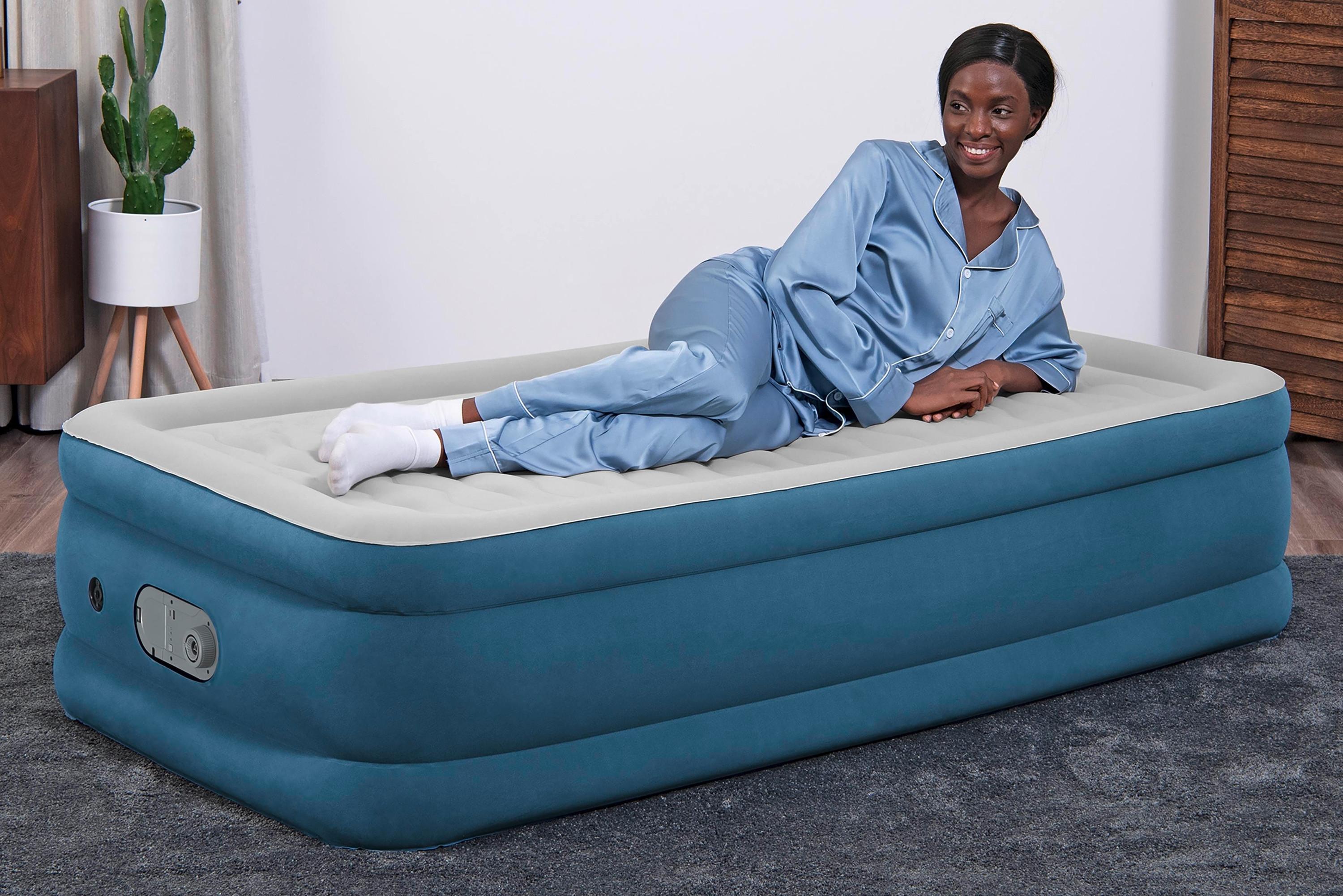 Luftbett Lennard 191x97x46 Cm Bis 150kg, Inkl. Pumpe - Dunkelblau/Grau, KONVENTIONELL, Kunststoff/Metall (191/97/46cm) - Bestway
