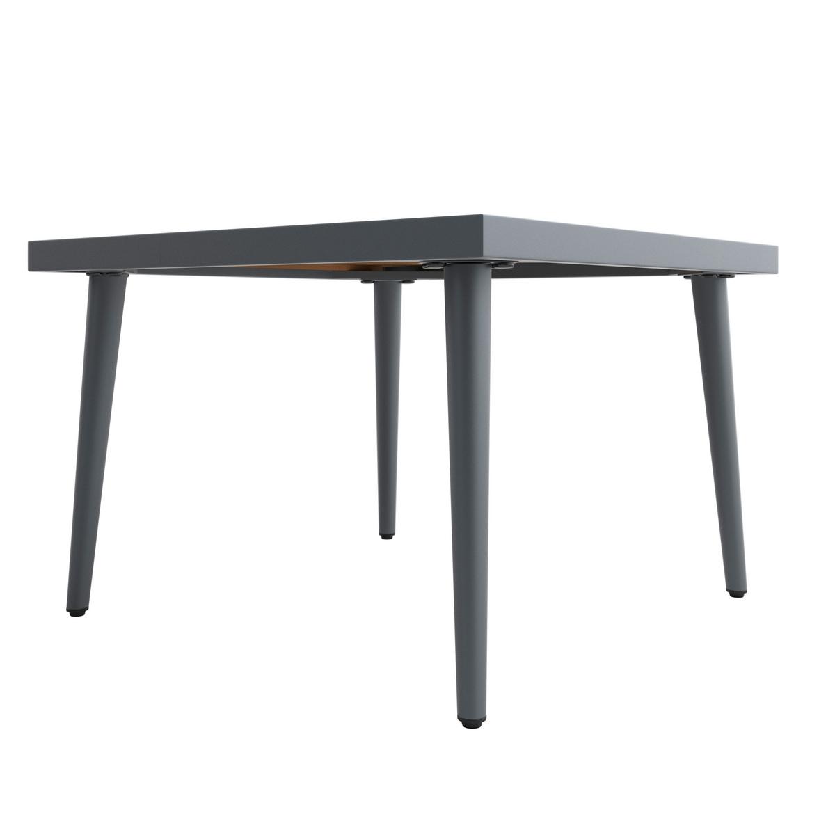 Záhradní sedací souprava SALLIE - šedá/černá, Moderní, kov/dřevo (205/76,5/58,5cm) - Bessagi Garden
