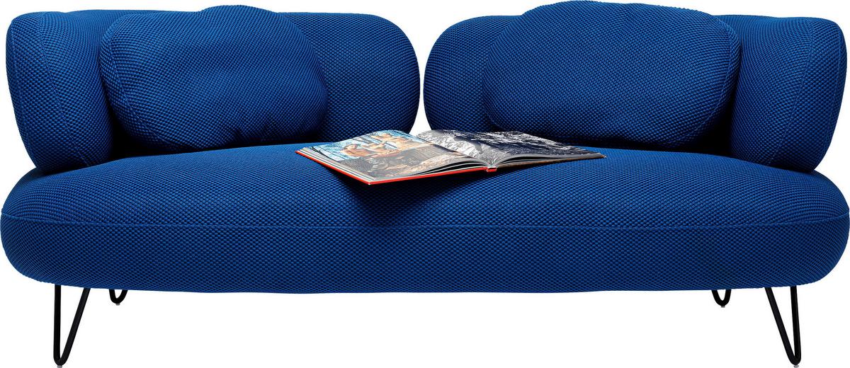 2-Sitzer-Sofa Beppo Blau B: 182 cm - Blau/Schwarz, Design, Textil (182/72/94cm) - Kare-Design