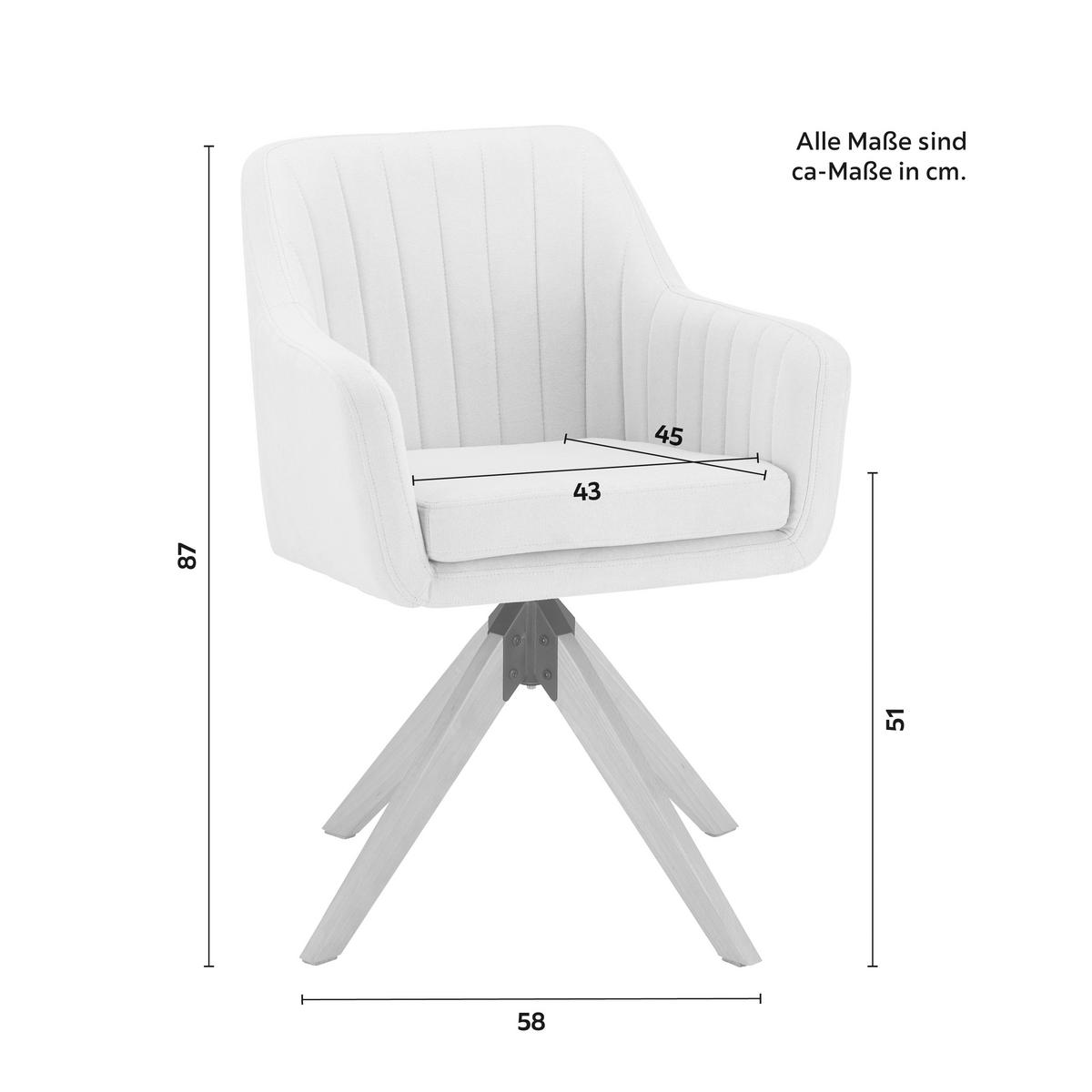 Sametová židle Lucita otočná, nohy dřevo - přírodní barvy/béžová, Moderní, kov/dřevo (58/87/60cm) - Bessagi Home