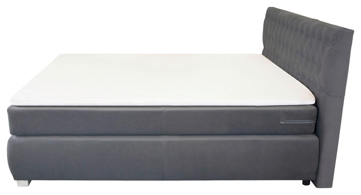 Boxspringbett Rumba Inkl. Matratze 160x200 - Platinfarben, Basics, Textil (160/200cm) - Livetastic