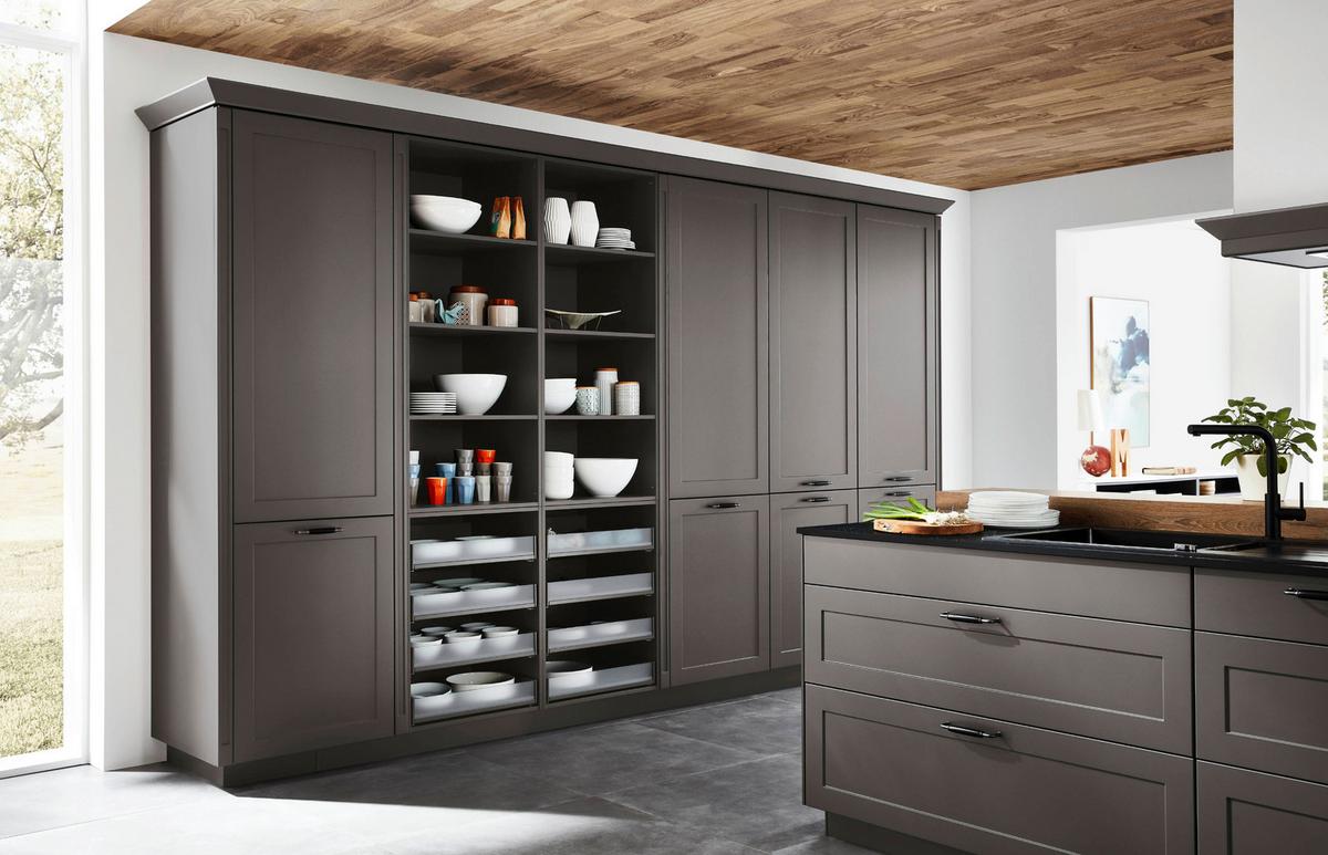 Einbauküche Neapel Frei Planbar Landhausstil - Weiß/Grau, MODERN, Holzwerkstoff - Vertico
