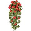 Kunstpflanze, Geranie Grün, Rot, H: 80 cm - Rot/Grün, Design, Kunststoff (80cm) - P & B