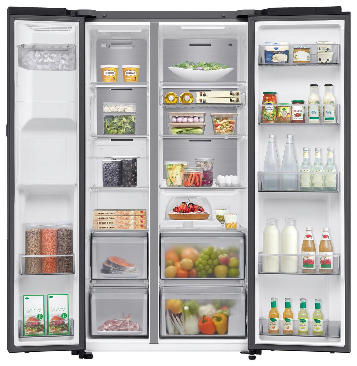 Side-by-side Rs90f64edfef Eekl: D, Nutzinhalt Ca. 401 L - Schwarz, Basics, Glas/Kunststoff (91,2/178,4/72,6cm) - Samsung