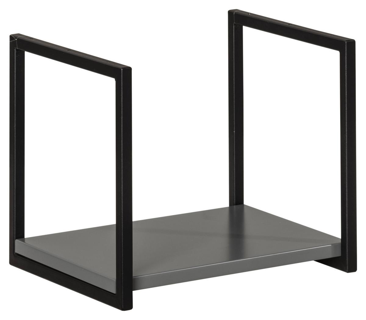 Badezimmerregal Hängend Grau/schwarz 33x28 Cm  Newyork - Schwarz/Grau, MODERN, Holzwerkstoff/Metall (33/28/28cm) - MID.YOU