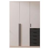 Kleiderschrank Arnis mit Schubladen B: 135,6cm - Kaschmir/Graphitfarben, Trend, Holzwerkstoff (135,6/210/52cm)