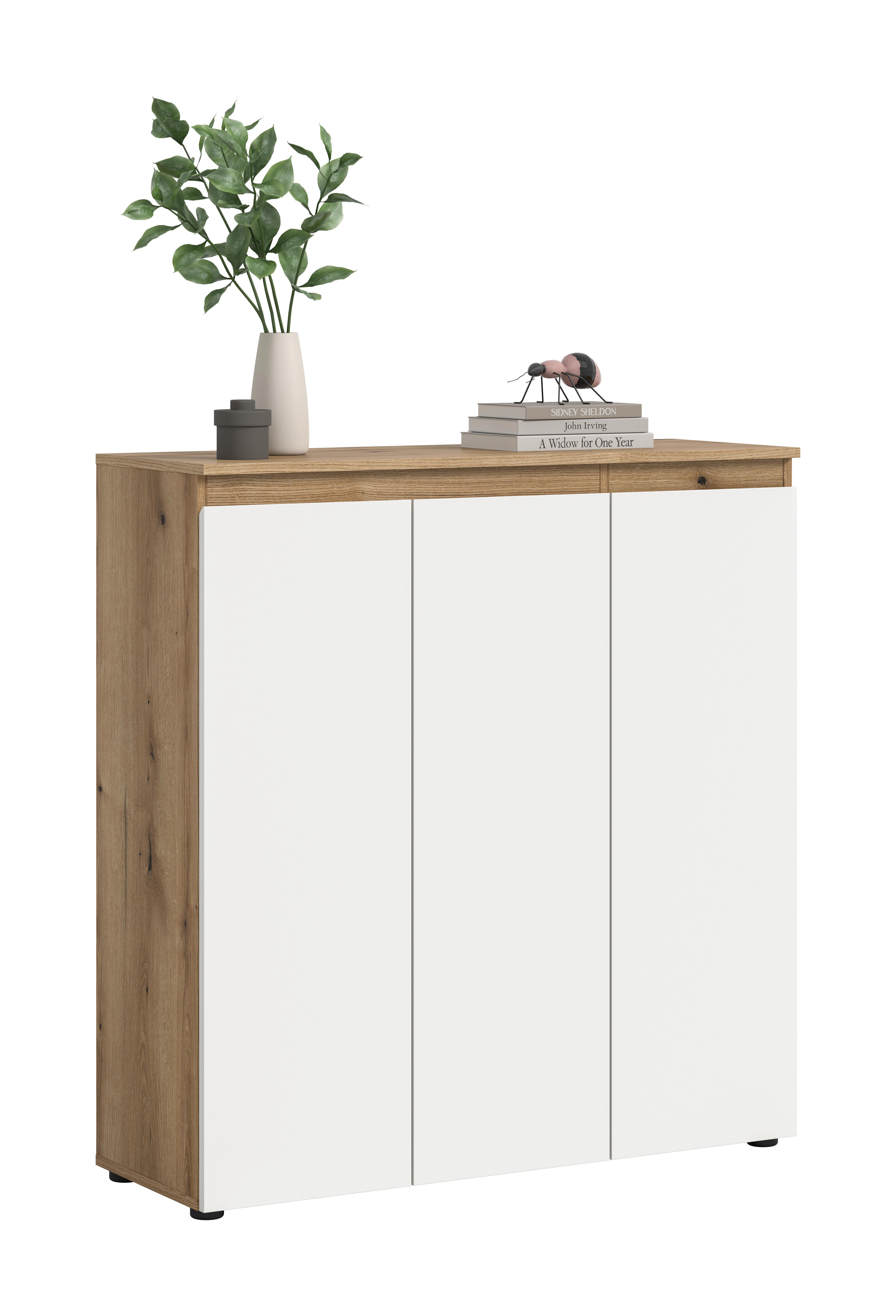 Schuhschrank Scarpa Eiche Dekor, Weiß B: 105 Cm