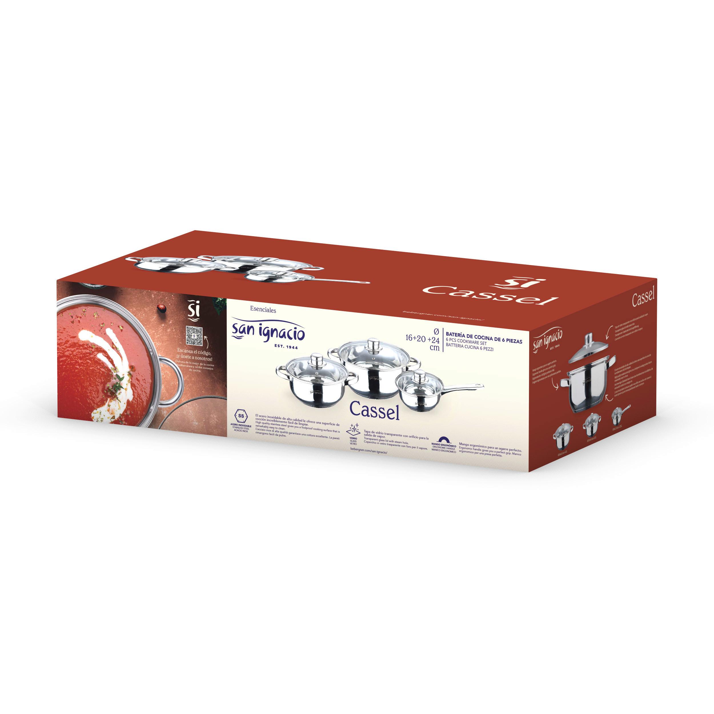 Kochtopfset Edelstahl 6-teilig - Silberfarben, Basics, Metall (46/25/12.5cm)