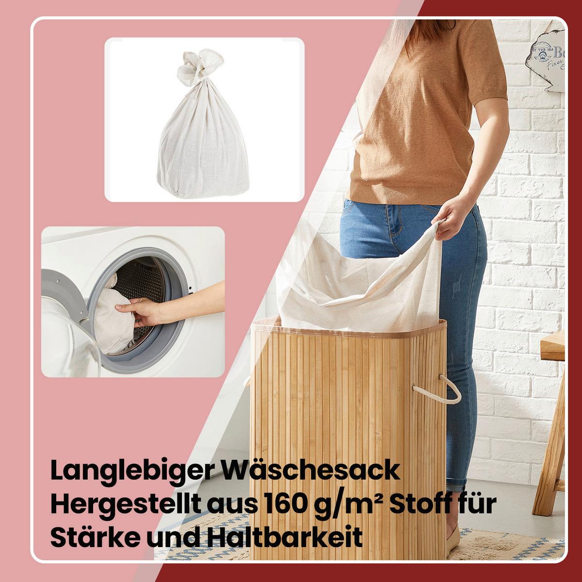 Wäschekorb Naturfarben B: 40 Cm - Naturfarben, Basics, Naturmaterialien/Holzwerkstoff (40/60/30cm)