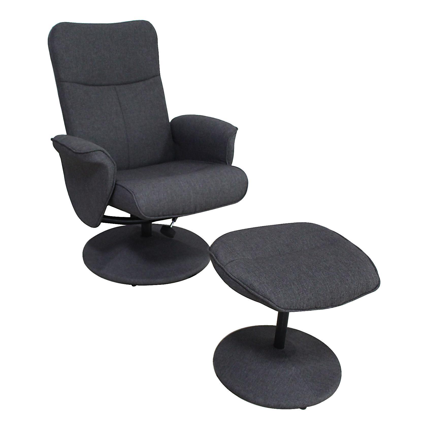 Fernsehsessel Larry - Grau, Basics, Textil/Metall (71/87-97/76,5-102cm) - Ombra