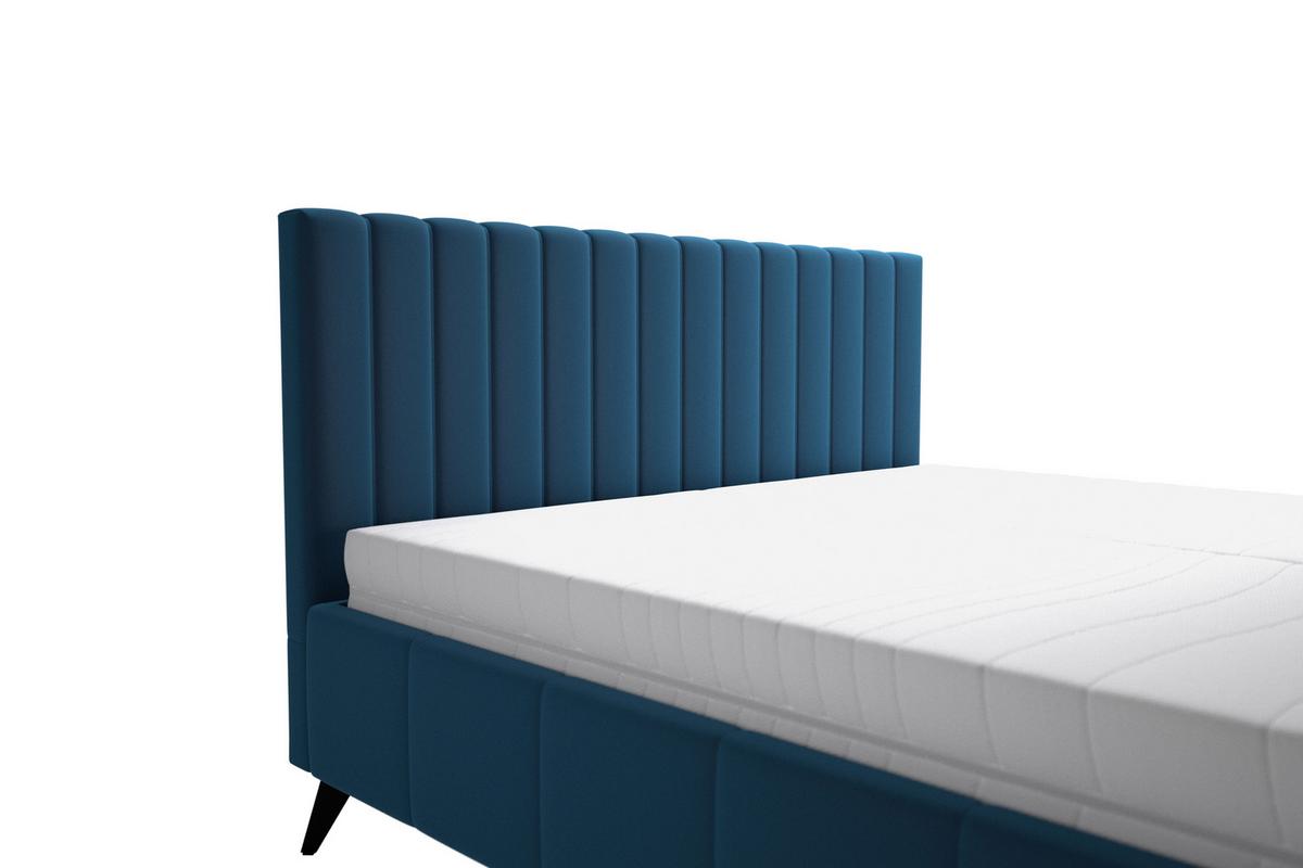 Manželská posteľl Vivien 2, 160x200, tmavě modrá - černá/tmavě modrá, Moderní, dřevo/textil (160/200cm)