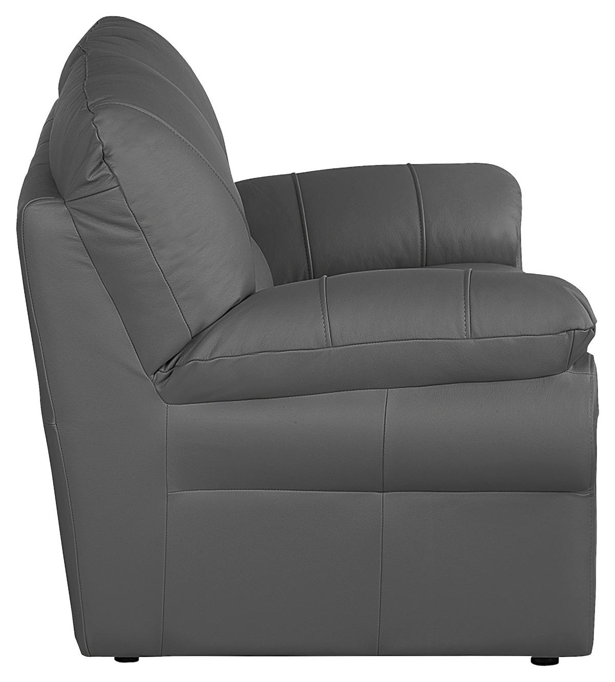 2-Sitzer-Sofa Oslo Beige B: 150 cm - Anthrazit/Schwarz, Design, Leder (150/92/85cm) - Livetastic