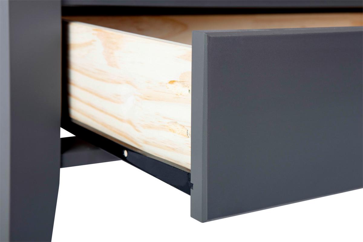 Couchtisch Holz Massiv Mit Schublade Provence, Grau - Grau, Basics, Glas/Holz (75/75/45cm) - MID.YOU