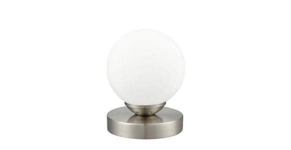 Tischlampe Ines Nickelfarben/ Weiß mit Touch-Funktion - Weiß/Nickelfarben, ROMANTIK / LANDHAUS, Glas/Metall (12/15cm) - James Wood