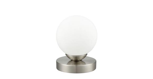 Tischlampe Ines Nickelfarben/ Weiß Mit Touch-Funktion - Weiß/Nickelfarben, ROMANTIK / LANDHAUS, Glas/Metall (12/15cm) - James Wood