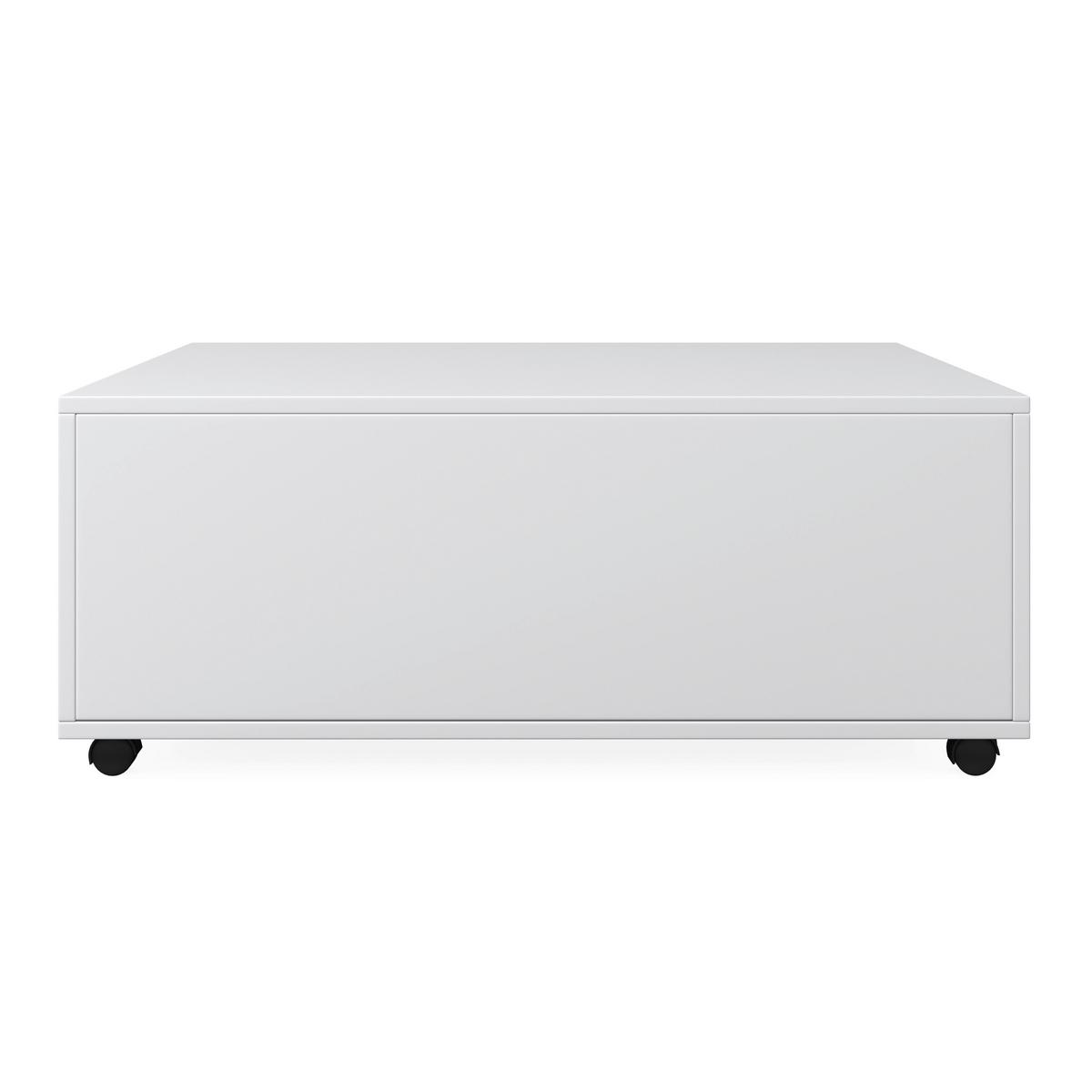 Konferenční stolek MICK - bílá/hnědá, Moderní, kompozitní dřevo/plast (74/88/35cm) - Modern Living
