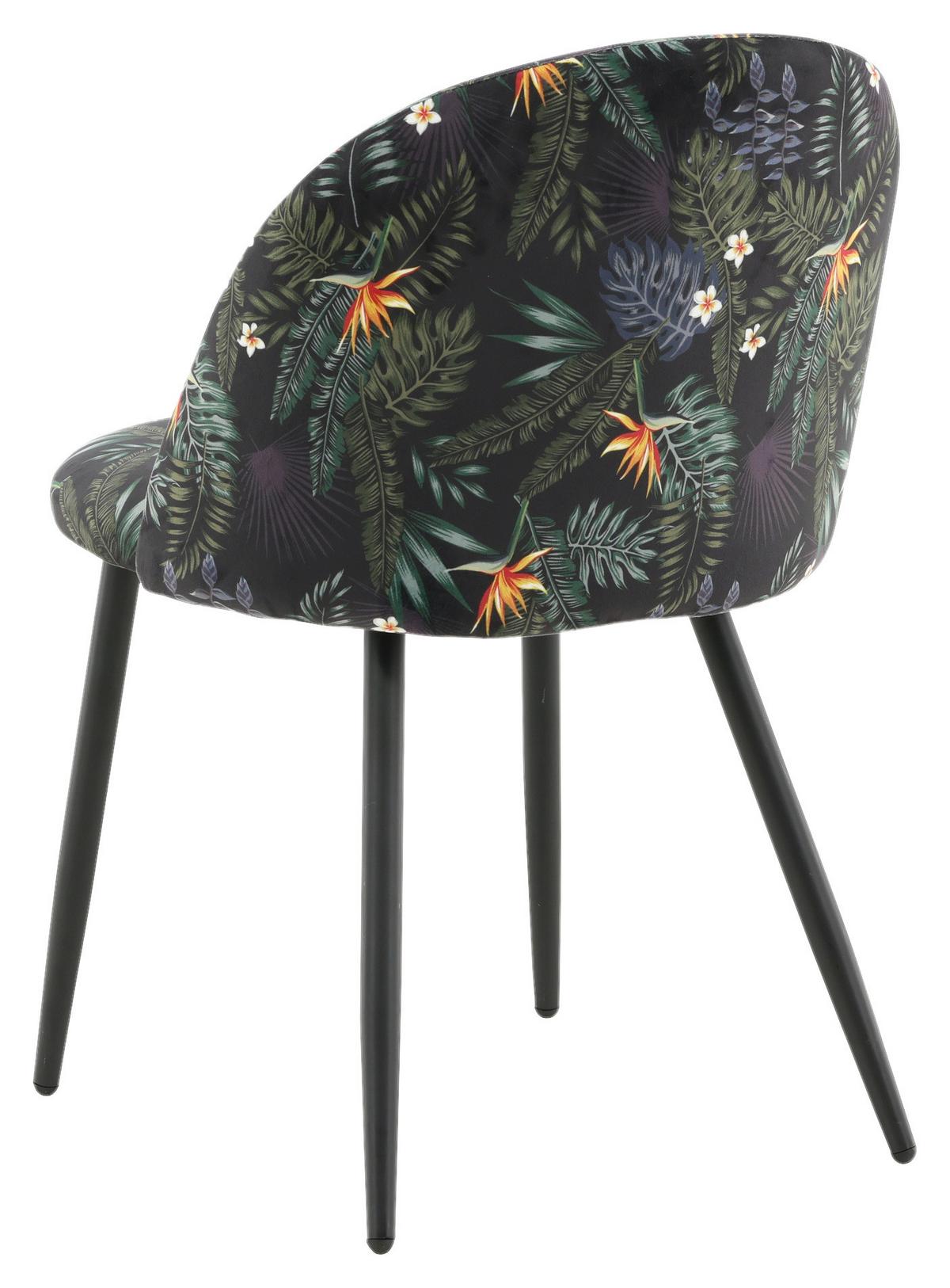 Stuhl-Set Velvet - Schwarz, Design, Textil/Metall (50/77/48cm) - Livetastic