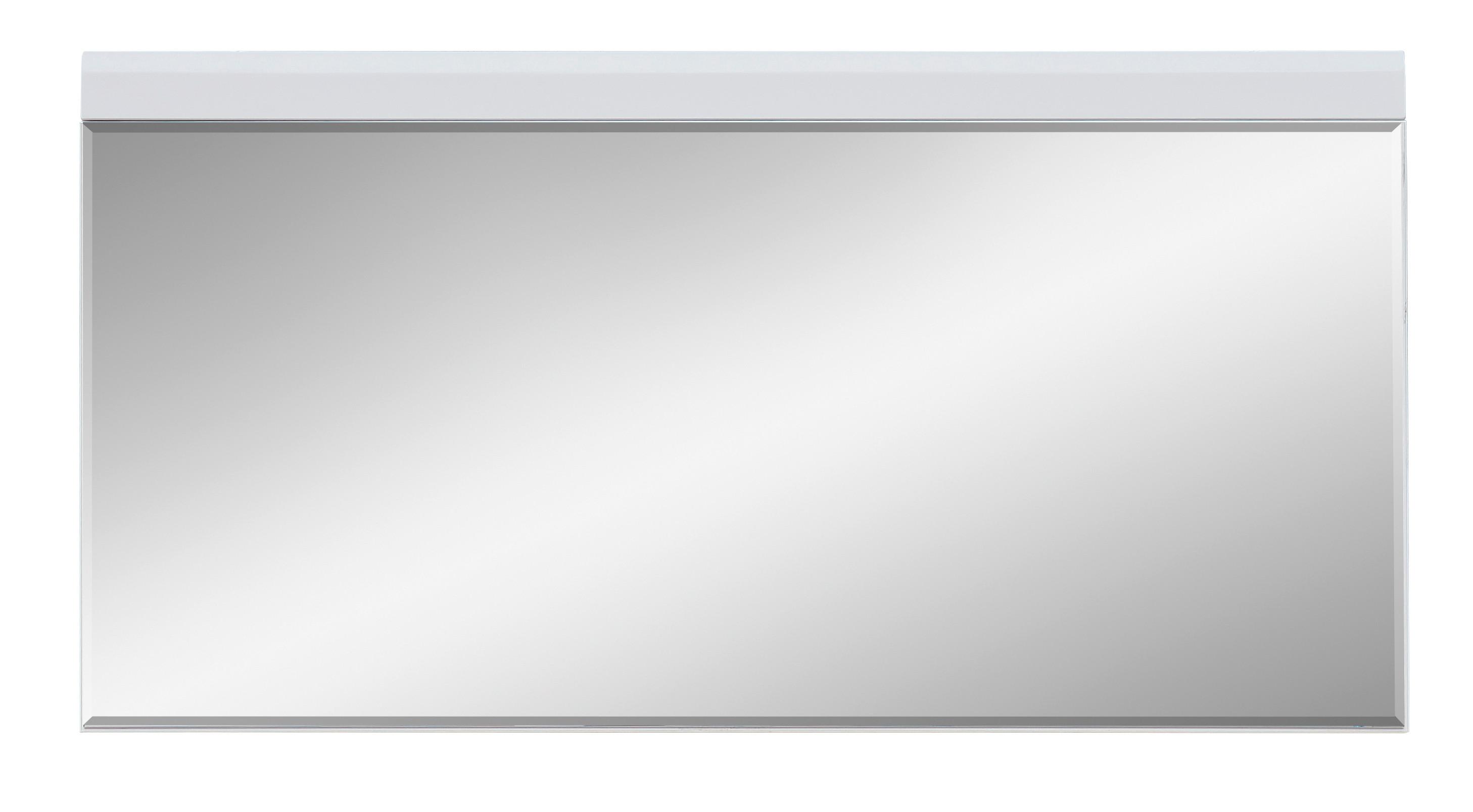 Wandspiegel Fresno Weiß, B: 130 cm - Weiß, Design, Glas/Holzwerkstoff (130/67/2cm) - Livetastic