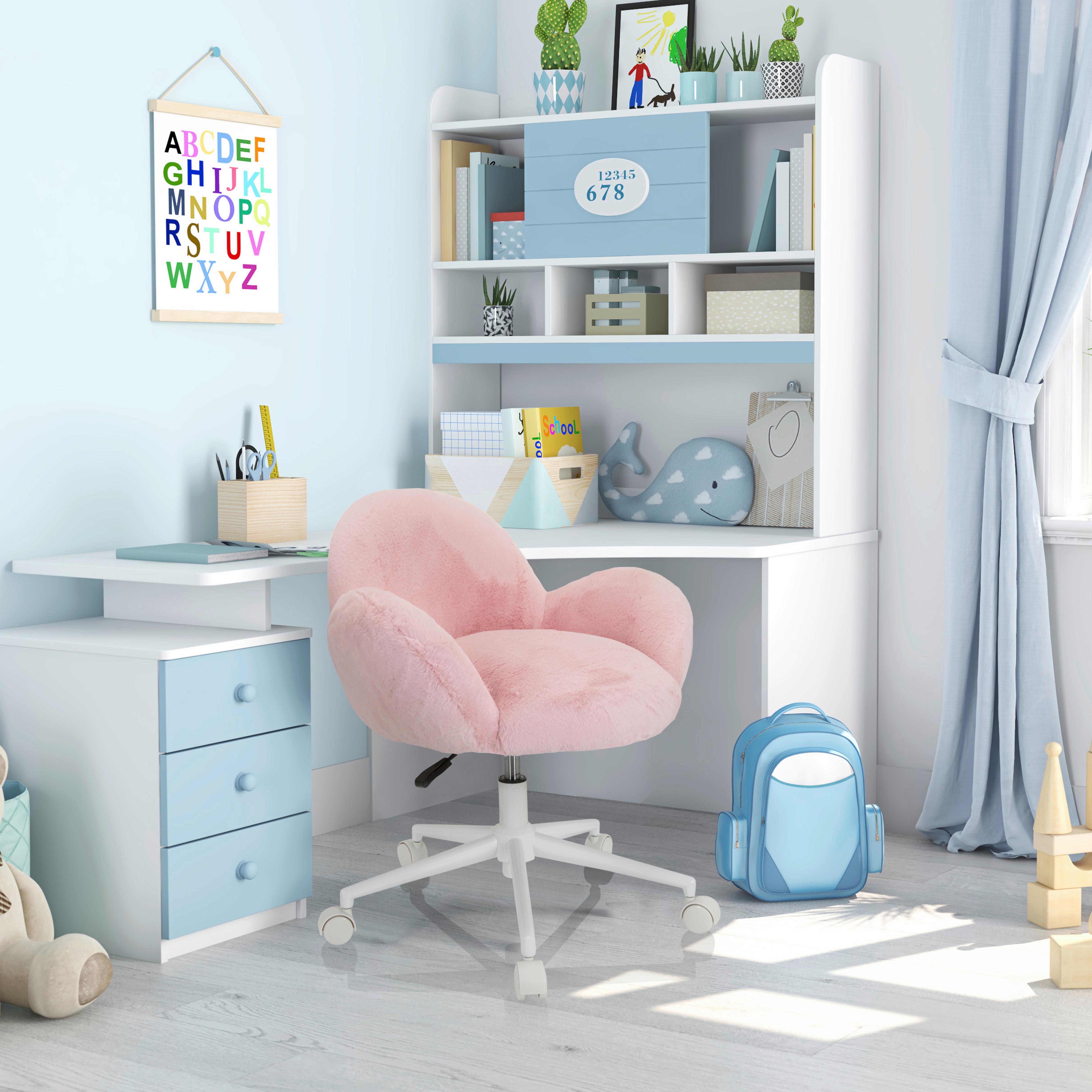 Jugenddrehstuhl Kiddy Teddy Rosa Bis 80 Kg - Weiß/Rosa, MODERN, Kunststoff/Textil (65/79/64cm) - MID.YOU