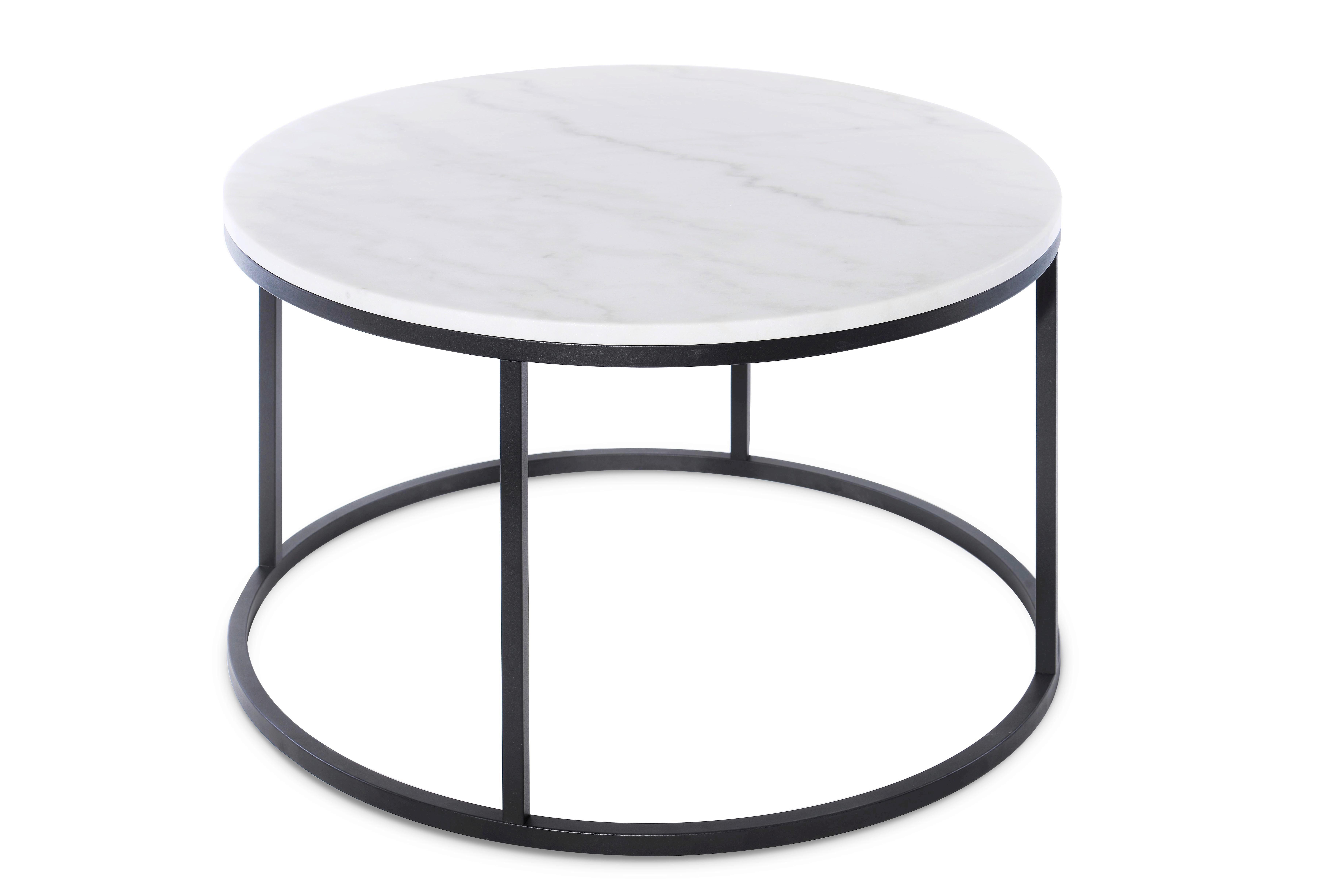 COUCHTISCH Marmor B: 85cm - Schwarz/Weiß, Design, Stein/Metall (85/85/48cm) - MID.YOU