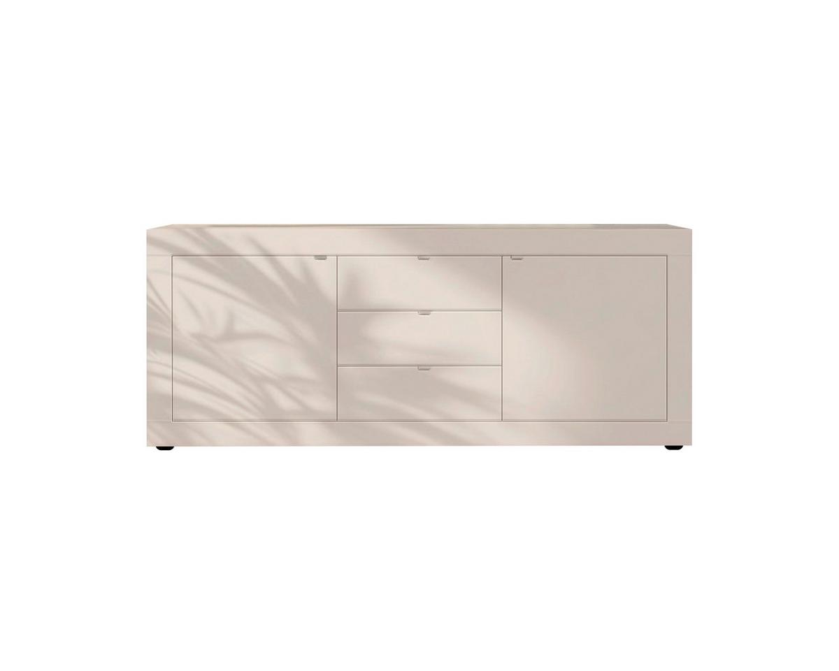 Sideboard Basic Kaschmir B: 210 Cm - Kaschmir/Schwarz, Design, Holzwerkstoff (210/86/43cm) - MID.YOU