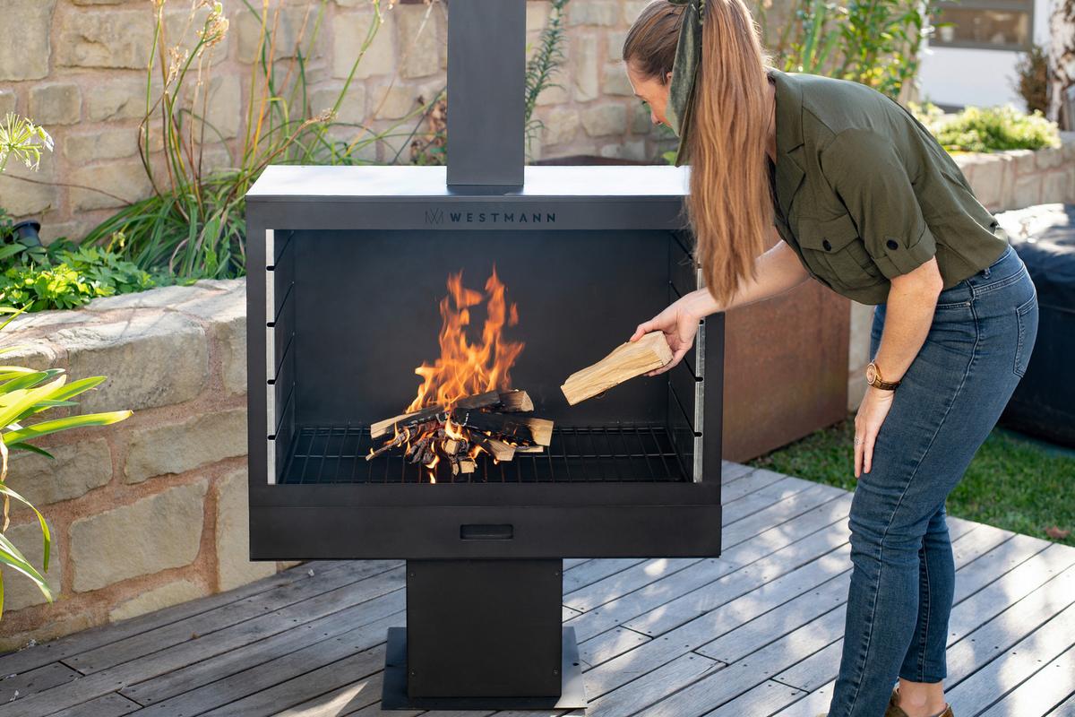 Holzkohlegrill Grillkamin - KONVENTIONELL (90/160/50cm)