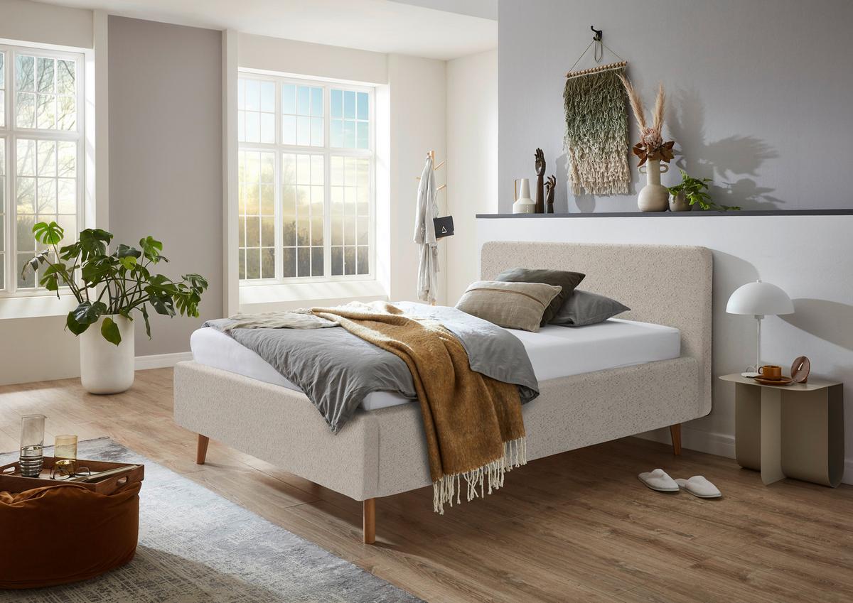 Polsterbett Mattis Abriamo Beige 140x200cm - Eichefarben/Beige, Design, Holz/Textil (140/200cm) - MID.YOU