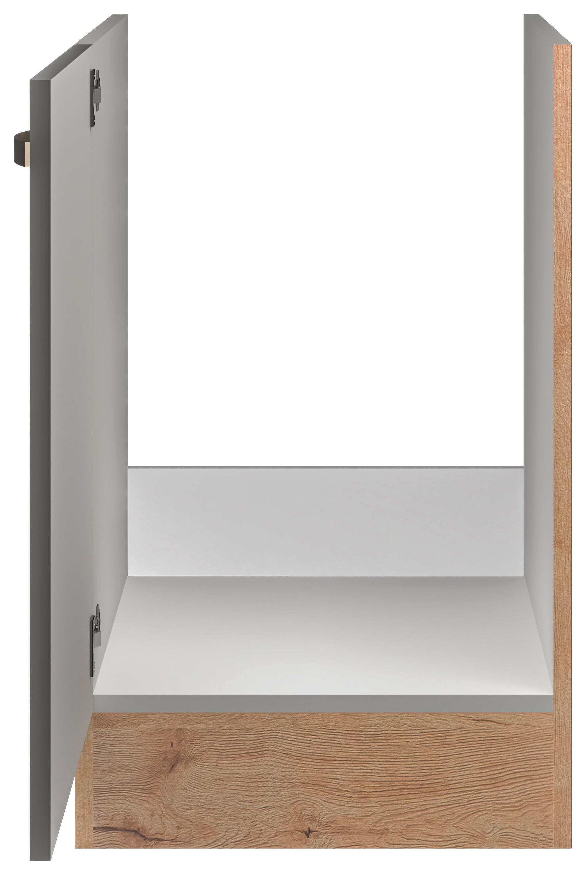 Küchenunterschrank Shadow B: 50 cm Grau ohne Arbeitsplatte - Dunkelgrau/Eiche San Remo, MODERN, Holzwerkstoff (50/82/57cm)
