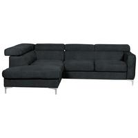 Ecksofa Sammy Schwarz - Chromfarben/Schwarz, Design, Textil (207/242cm) - Livetastic