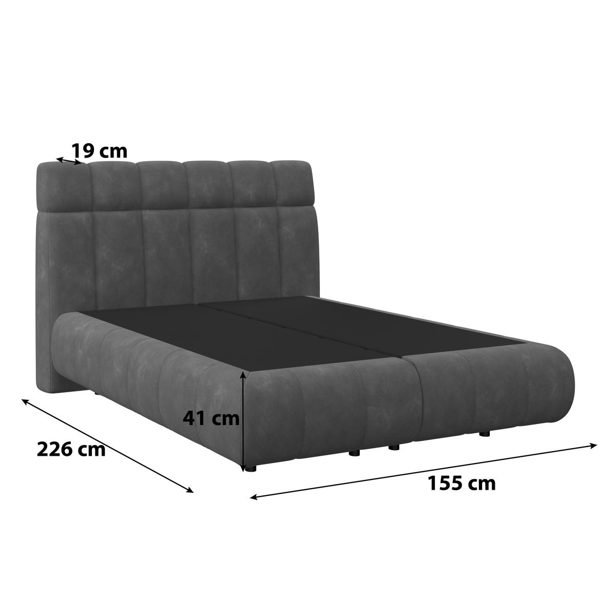 Boxspringbett Nobu o. Matratze Taupe, LF: 140x200 cm - Rostfarben/Schwarz, Trend, Holz/Textil (140/200cm)