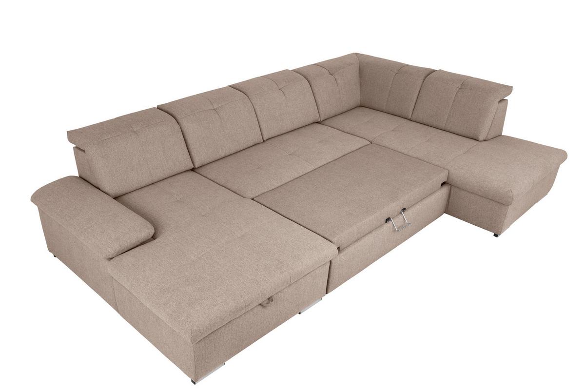 Wohnlandschaft Ramzes Hellbraun U: 173x328x215 cm - Hellbraun/Grau, Design, Textil (173/328/215cm) - MID.YOU