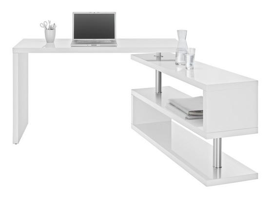 Písací Stôl Matteo - biela/chrómová, Moderný, kov/kompozitné drevo (130/76/128,5cm) - Mömax modern living Písací Stôl Matteo - biela/chrómová, Moderný, kov/kompozitné drevo (130/76/128,5cm) - Mömax modern living
