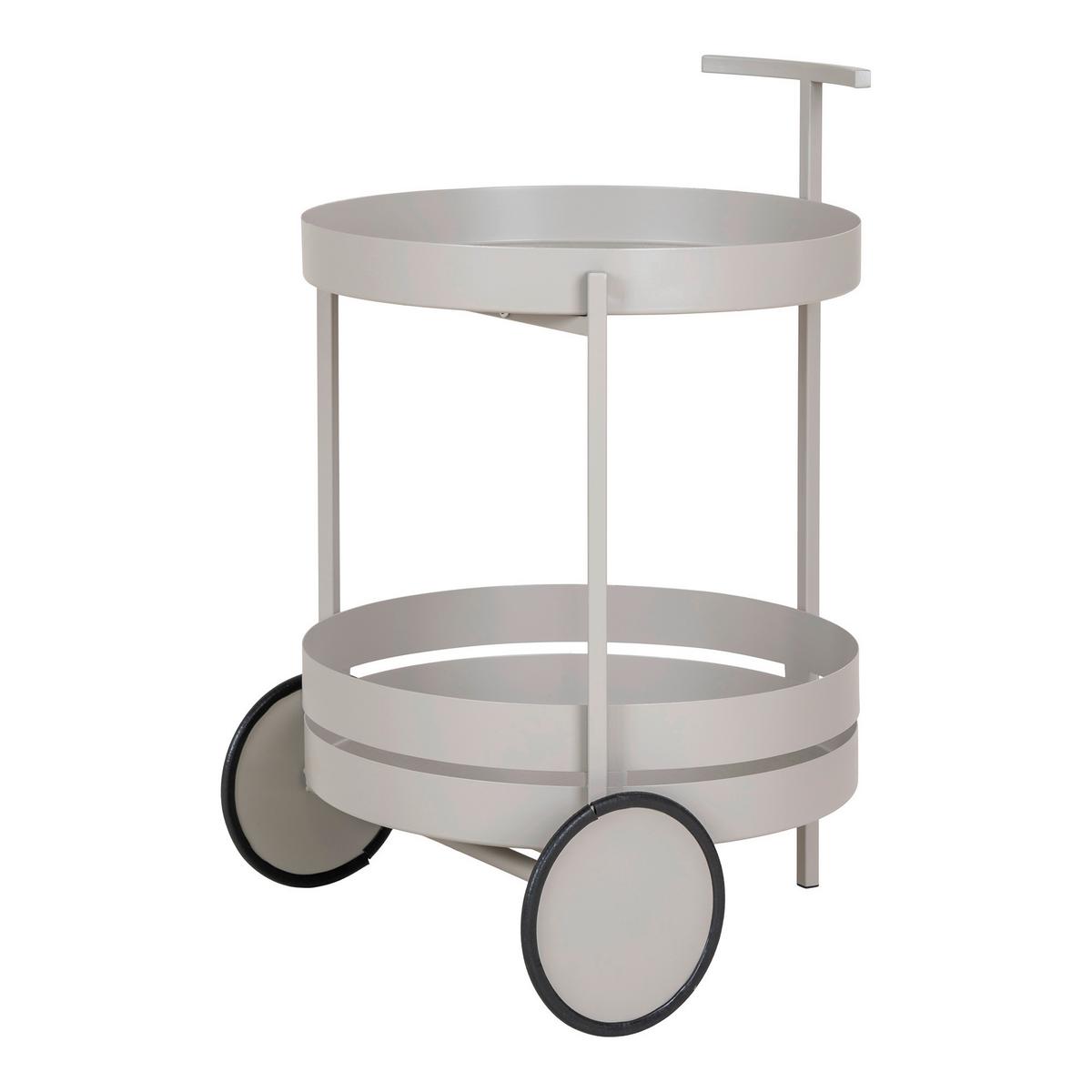 Servierwagen Beja Hellgrau B: 40 cm - Hellgrau, Design, Metall (40/61/49.5cm)