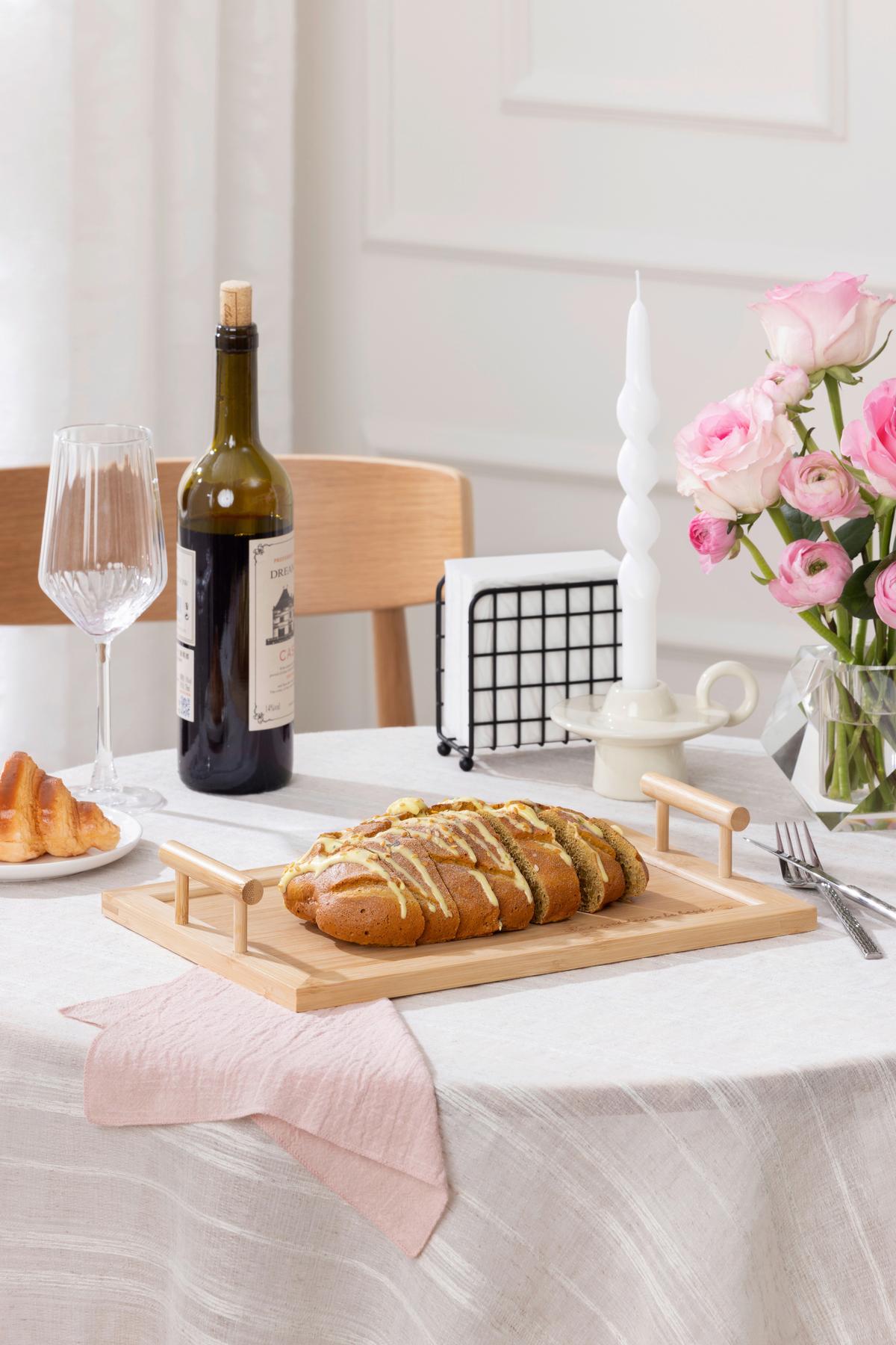 Serviertablett Melina - Naturfarben, KONVENTIONELL, Holz (35/6/24cm) - Luca Bessoni