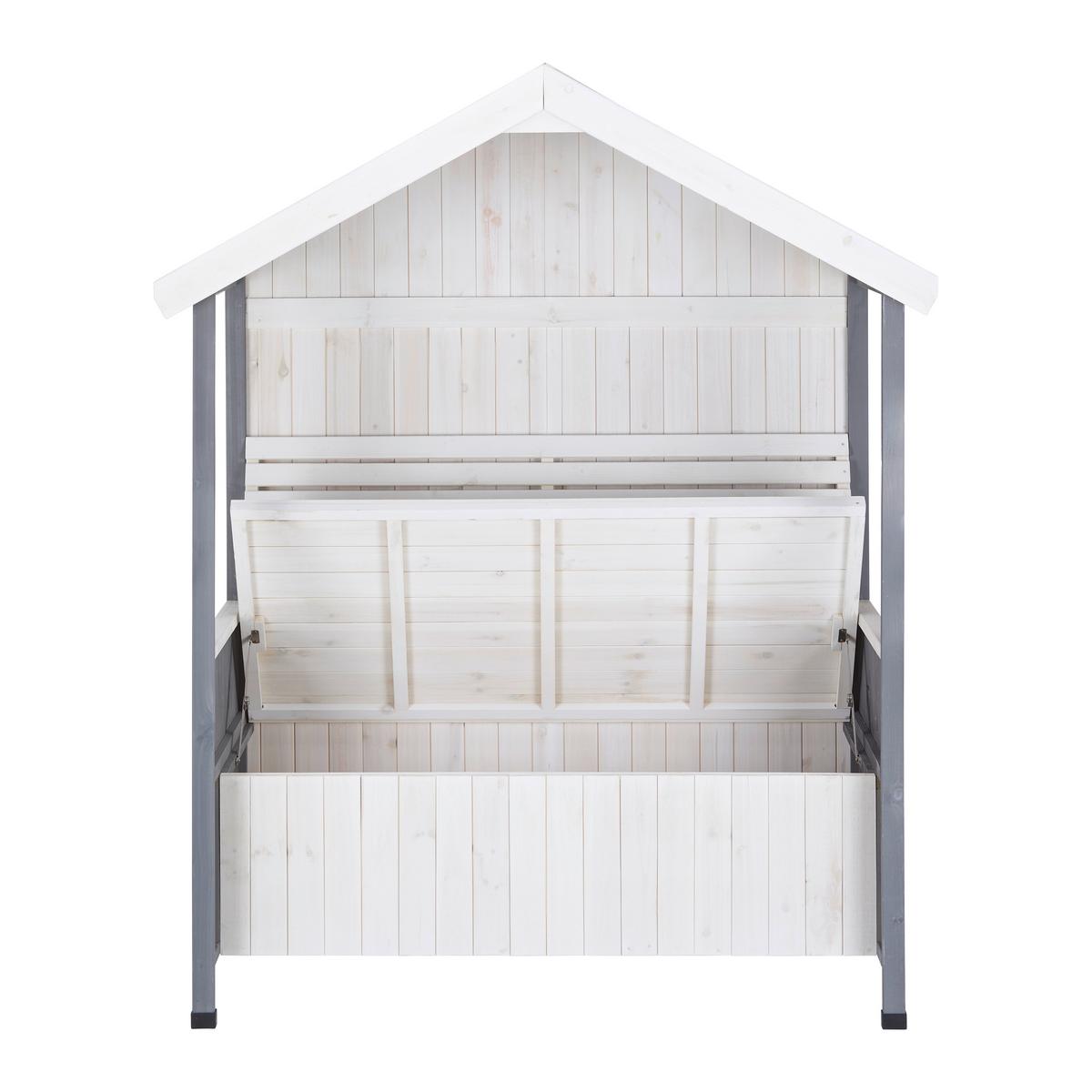 Zahradní lavice z masívu Giuliana bílá/šedá - šedá/bílá, Moderní, dřevo (135/170/75cm) - Bessagi Garden