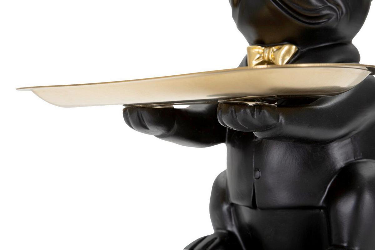 Skulptur Decor Dog Schwarz, Goldfarben B: 19 cm - Goldfarben/Schwarz, Basics, Kunststoff (19/23.5/20cm)