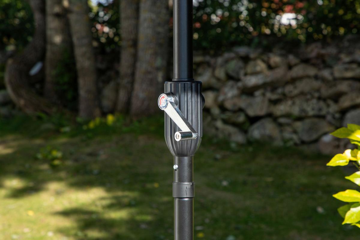 Sonnenschirm DM: 250cm H: 270cm Grau - Grau, KONVENTIONELL (270/270cm) - Gardenson