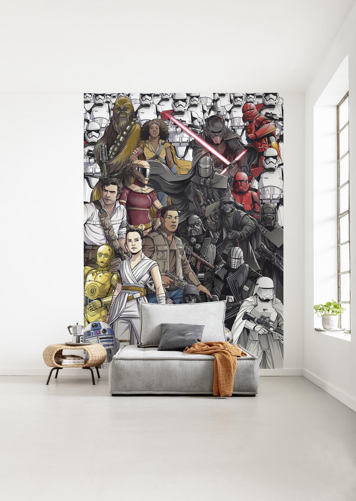 Fototapete Star Wars Retro Cartoon - Multicolor, Trend, Textil (200/280cm)