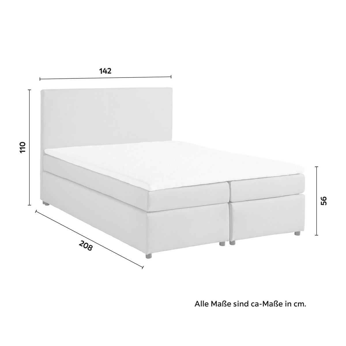 Postel boxpring s toperem, 140x200 cm, béžová - černá/béžová, Moderní, dřevo/textil (140/200cm) - Bessagi Home