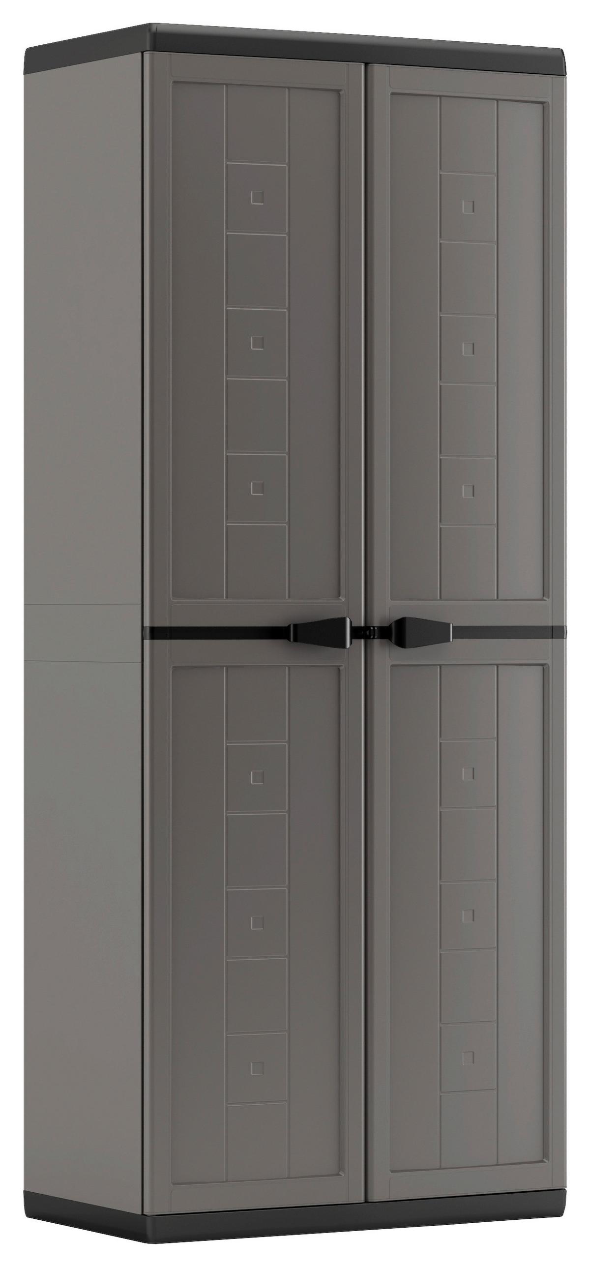 Mehrzweckschrank E-com Jolly Anthrazit/grau 136x166 Cm - Anthrazit/Grau, Design, Kunststoff (136/166/39cm) - Keter