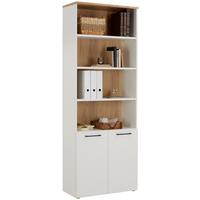 Aktenregal Kontor 3 Eiche Dekor Weiss B: 80 Cm - Eichefarben/Grau, MODERN, Holzwerkstoff (80/220/38cm)