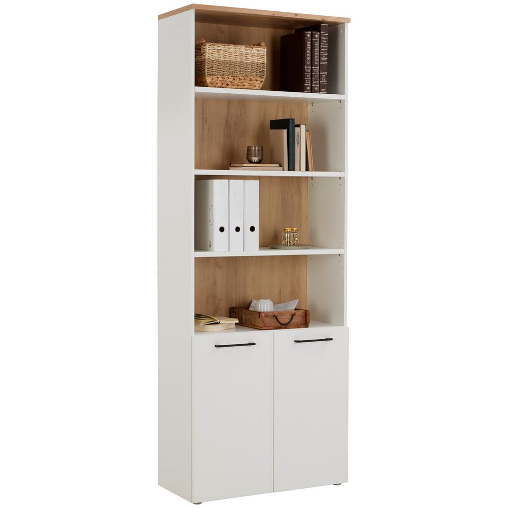 Aktenregal Kontor 3 Eiche Dekor Weiss B: 80 cm