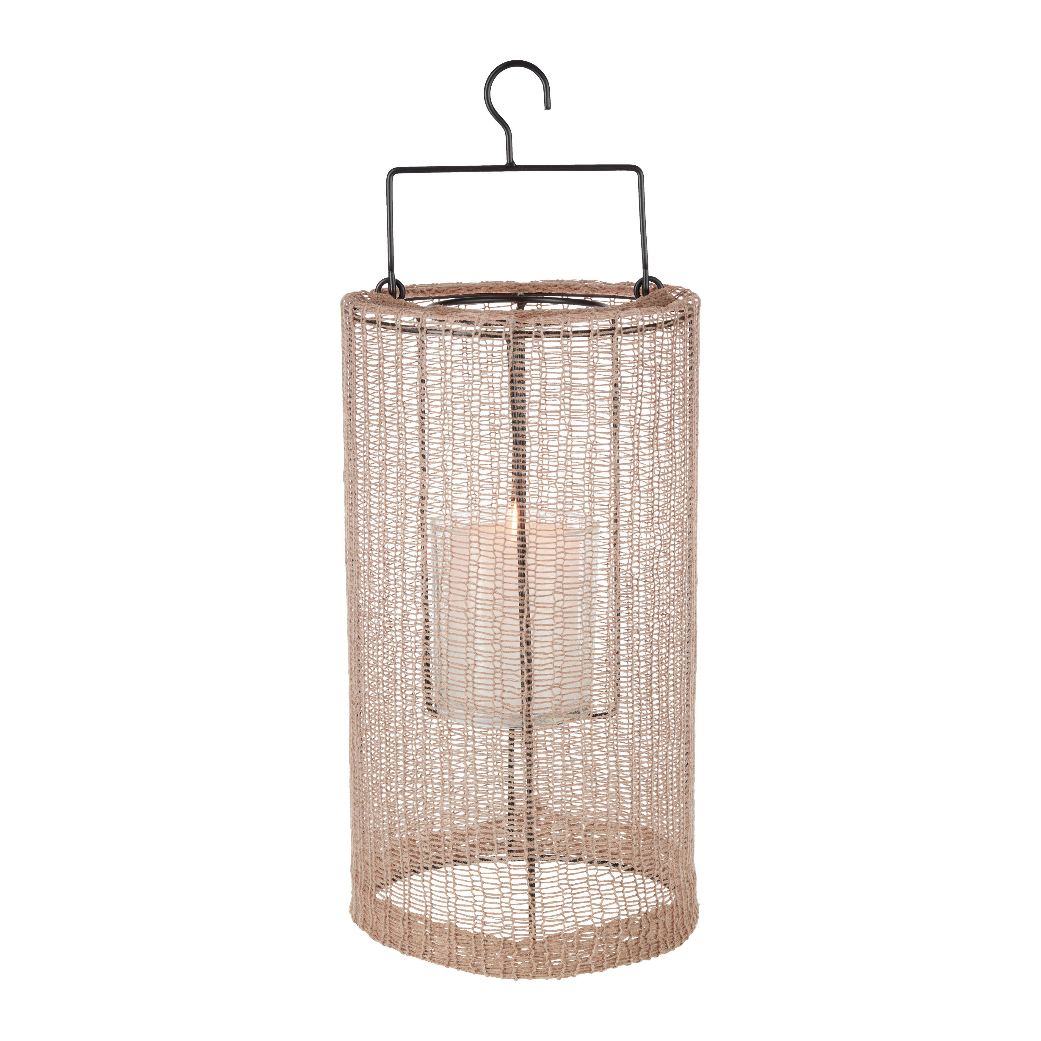 Lucerna Talea, V: 33cm - hnědá, Basics, kov/textil (18/33cm) - Modern Living